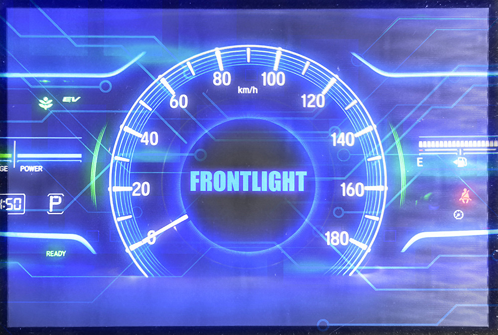フロントライト導光板点灯時 